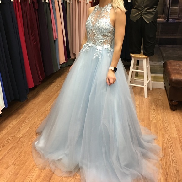 Clarisse Dresses & Skirts - Stunning prom or bridesmaid dress. Light blue, flowy, princess style dress.